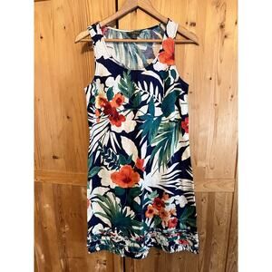 Tommy Bahama 100% Linen Floral Tropical Shift Dress Small